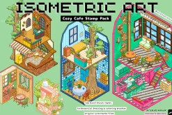 Procreate Isometric Cafe Stamp Pack