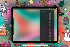24 Procreate kawaii Christmas stamps