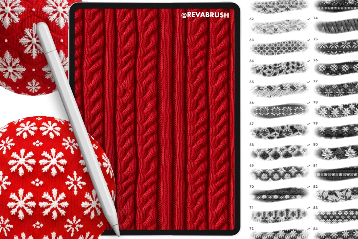 200 Procreate Knit Texture Brushes