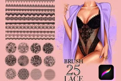 Procreate lace texture brushes, Proc