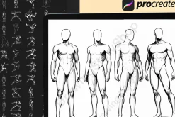 150 Procreate male body poses stamps