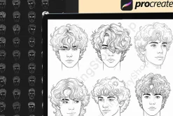 200 Procreate Male head stamp brush