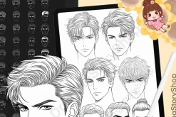 200 Procreate Male head stamp brush