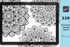 110 Procreate mandala brush stamp