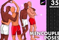 Procreate men male couple brushes