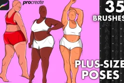 Procreate plus size xxl pose brushes