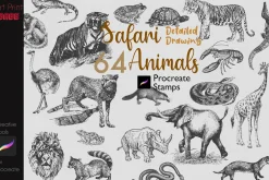 Procreate Safari Animals Stamps