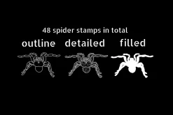 50+ Procreate spiders & webs stamps