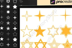 150 Procreate Star & Sparkle Stamps