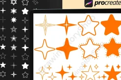150 Procreate Star & Sparkle Stamps