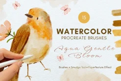 15 Procreate Watercolor Brushes