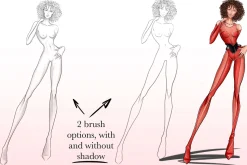 Professional brushes female figure