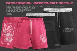 Professional sweatshort mockup psd