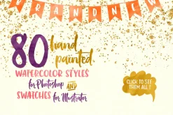 (PS+AI) Watercolor & Metallic Box
