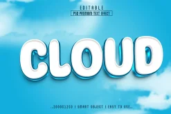 PSD Cloud 3D Editable Text