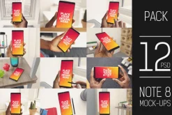 12 PSD Galaxy Note 8 Mock-up Pack
