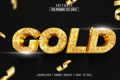 PSD Gold 3D Editable Text Effect