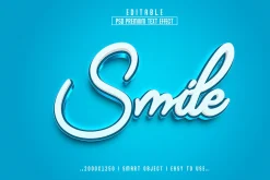 PSD Smile 3D Editable Text