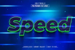 PSD Speed 3D Editable Text