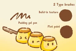 16 Pudding Procreate brushes