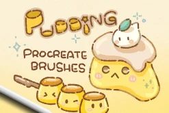 16 Pudding Procreate brushes