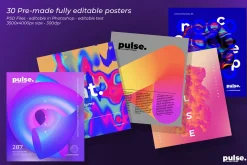 Pulse 287 PNG Elements + 30 Posters
