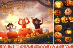 100 Pumpkins Halloween Photo overlay