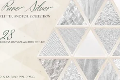 Pure Silver foil and glitter set