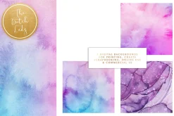 Purple Alcohol in Ink Backgrounds