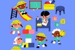 Purple Kindergarten Illustration Set