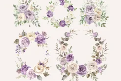 Purple Fairy Clipart Set
