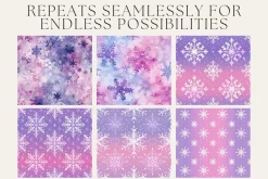 10 Purple Snowflake Seamless Pattern
