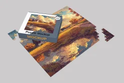 Puzzle Mockup and Box mock 525 piece