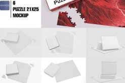 Puzzle Mockup and Box mock 525 piece