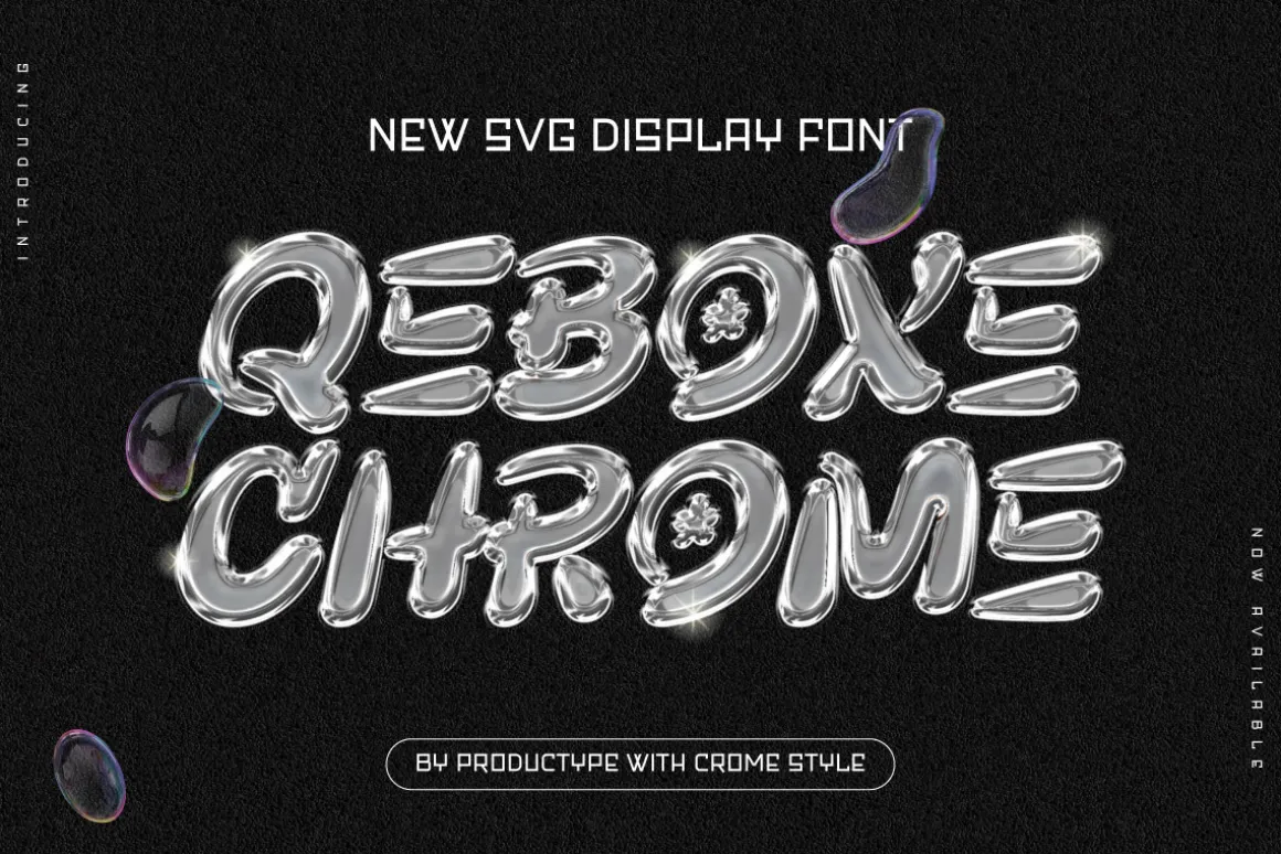 Qebox Chrome - 3D SVG Font