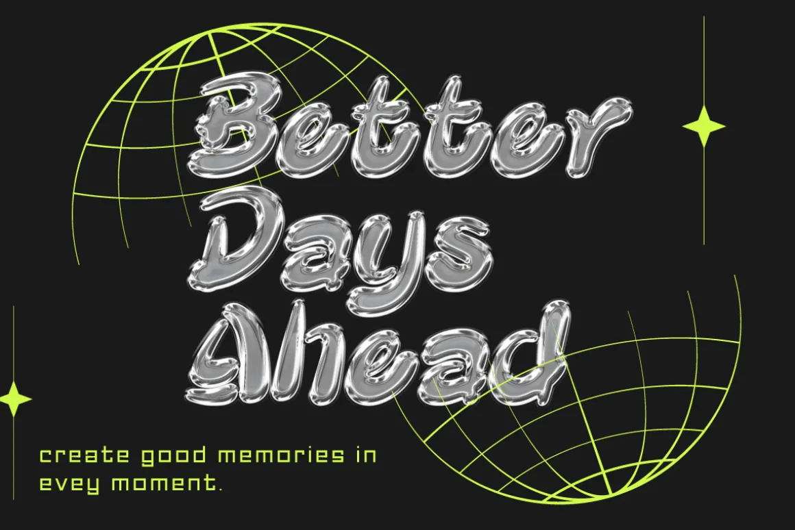 Qebox Chrome - 3D SVG Font