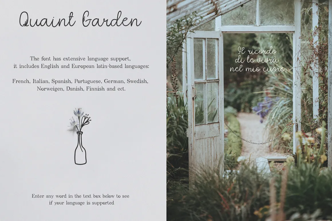 Quaint Garden Floral Font +EXTRAS