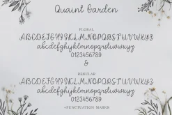 Quaint Garden Floral Font +EXTRAS