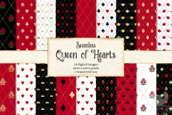 Queen of Hearts Digital Paper