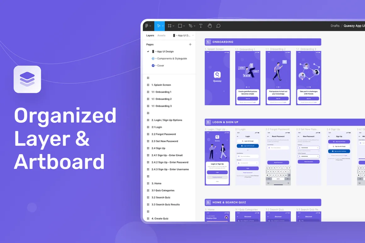 Queezy - Quiz App Mobile UI Kit