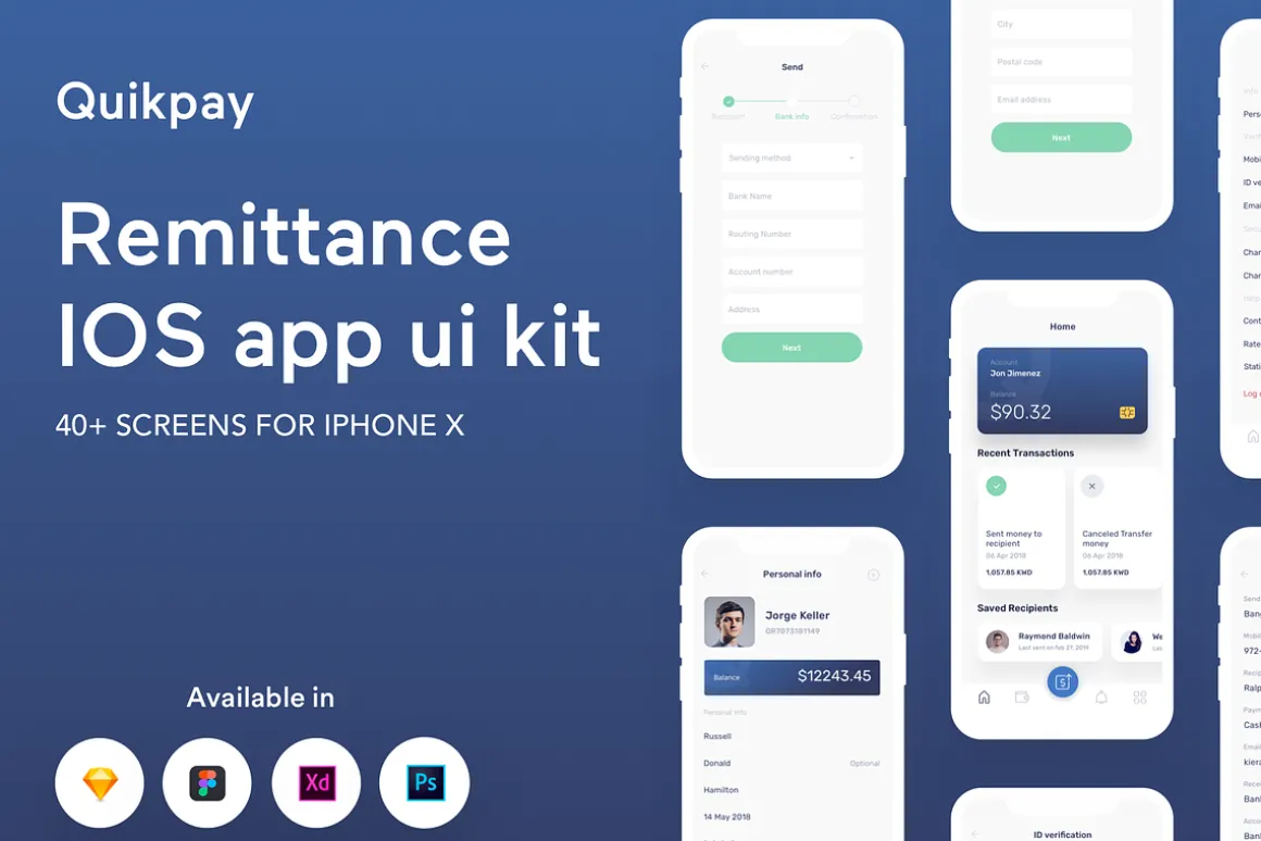 Quikpay Remittance IOS app ui kit