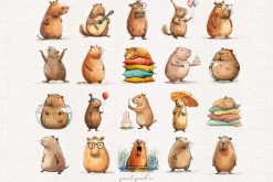 Quirky Capybara Clip art