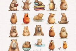 Quirky Capybara Clip art
