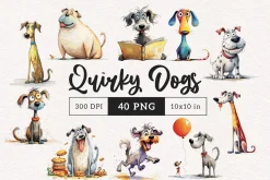 Quirky Dog Clipart Bundle