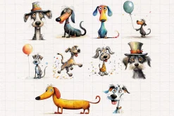 Quirky Dog Clipart Bundle