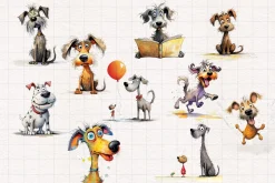 Quirky Dog Clipart Bundle