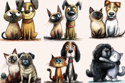 Quirky Dogs & Cats Illustrations