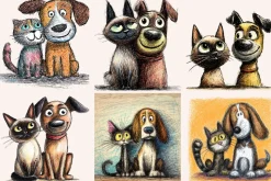 Quirky Dogs & Cats Illustrations