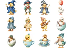 Quirky Duck Sublimation Clipart