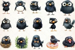 Quirky Funny Cartoon Bird Clipart